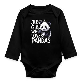 Panda Ours Panda Animal Pandas - Body Bébé bio manches longues - noir - Devant