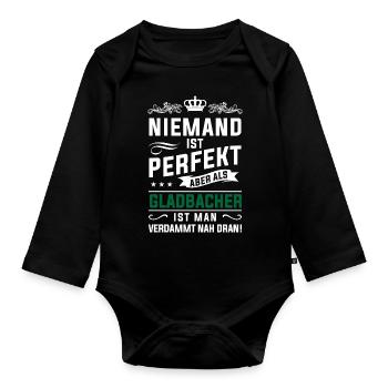 Gladbacher Mönchengladbach fan de football en maillot - Body Bébé bio manches longues - noir - Devant