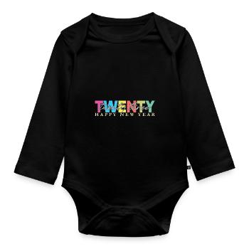Joyeux Nouvel An 2023 Réveillon du Nouvel An Noël - Body Bébé bio manches longues - noir - Devant