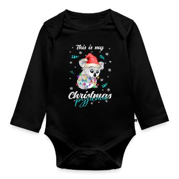 lustig Koala Weihnachten Weihnachtsschlafanzug - Baby Bio-Langarm-Body - Schwarz - Vorne