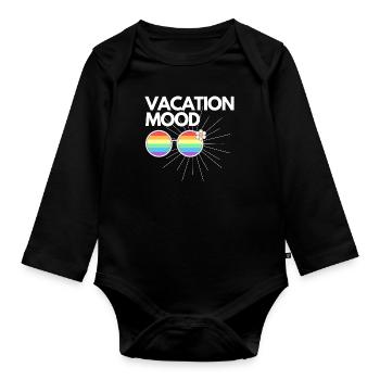 Vacation mood on summer travel Geschenkidee - Baby Bio-Langarm-Body - Schwarz - Vorne