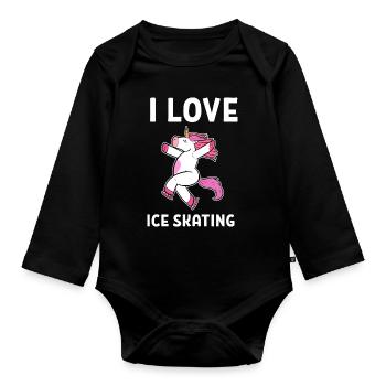 Patinage sur glace Patinage sur glace Patinage sur glace - Body Bébé bio manches longues - noir - Devant