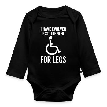 Fauteuil roulant - Body Bébé bio manches longues - noir - Devant