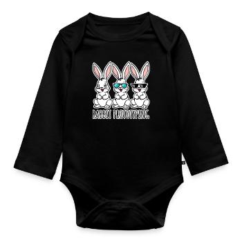 Rabbit Prototyping CAD Bunnies from the 3D Printer - Organic Longsleeve Baby Bodysuit - black - Front