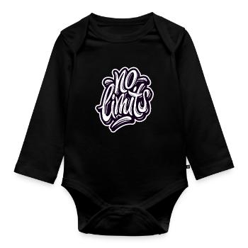 NO LIMITS Print - Baby Bio-Langarm-Body - Schwarz - Vorne