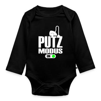 Femme de ménage en mode nettoyage An Lustig - Body Bébé bio manches longues - noir - Devant