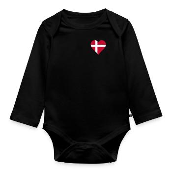 Drapeau Danemark - Body Bébé bio manches longues - noir - Devant