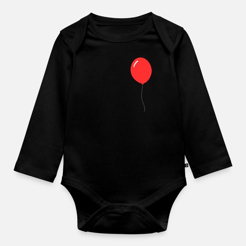 ballon rouge - Body Bébé bio manches longues - noir