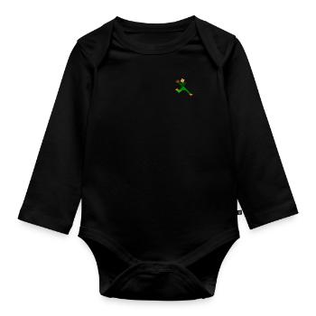 Joueurs de rugby - Tangram - Body Bébé bio manches longues - noir - Devant