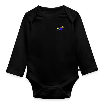 Helicopter - Tangram - Organic Longsleeve Baby Bodysuit - black - Front