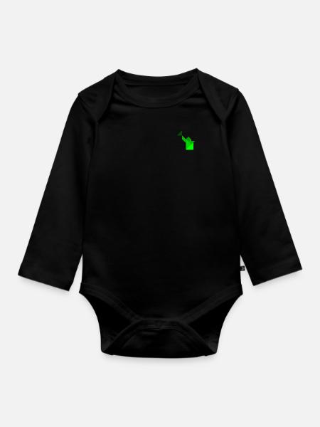 Watering can - Tangram - Organic Longsleeve Baby Bodysuit - black
