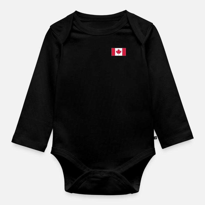Kanada Flagge - Baby Bio-Langarm-Body - Schwarz