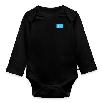 Drapeau ouïghour - Body Bébé bio manches longues - noir - Devant