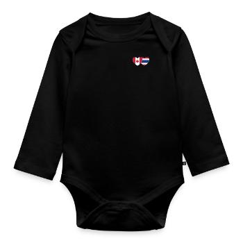 Canada Thailand Flag Heart - Organic Longsleeve Baby Bodysuit - black - Front