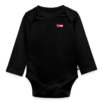 Norvège Autriche Flag Coeur - Body Bébé bio manches longues - noir - Devant
