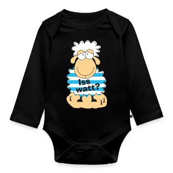Iss watt? - Baby Bio-Langarm-Body - Schwarz - Vorne