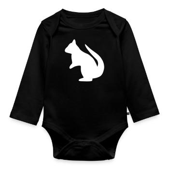 Chipmunk croissant - Organic Longsleeve Baby Bodysuit - black - Front