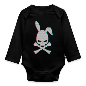 Happy Easter, skull - Body Bébé bio manches longues - noir - Devant