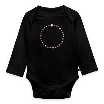 Kreis aus Sternen - Baby Bio-Langarm-Body - Schwarz - Vorne