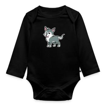 Sweet wolf - Organic Longsleeve Baby Bodysuit - black - Front