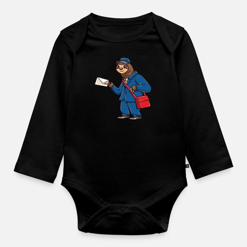Sloth Postman Postman Sloth - Body Bébé bio manches longues - noir