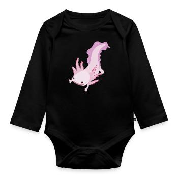 Axolotl - Baby Bio-Langarm-Body - Schwarz - Vorne