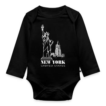 New York - Body Bébé bio manches longues - noir - Devant