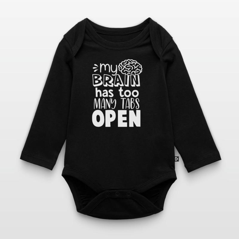 Brain Too Many Tabs Open Gift for Coder Baby Bio-Langarm-Body