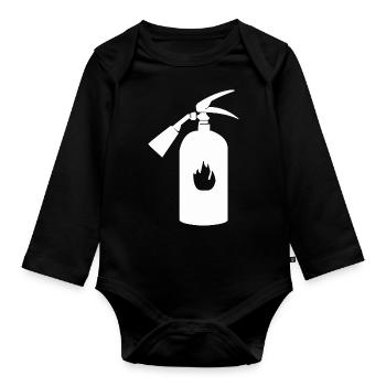 A fire extinguisher belongs in every household - Organic Longsleeve Baby Bodysuit - black - Front