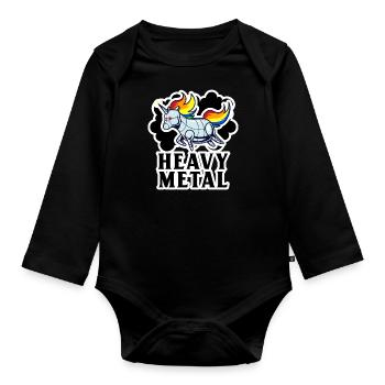 Heavy Metal Punk rock drôle cadeau heavy metal - Body Bébé bio manches longues - noir - Devant