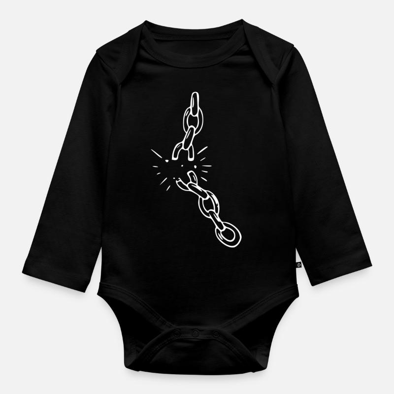Briser la chaîne De La liberté Vie - Body Bébé bio manches longues - noir