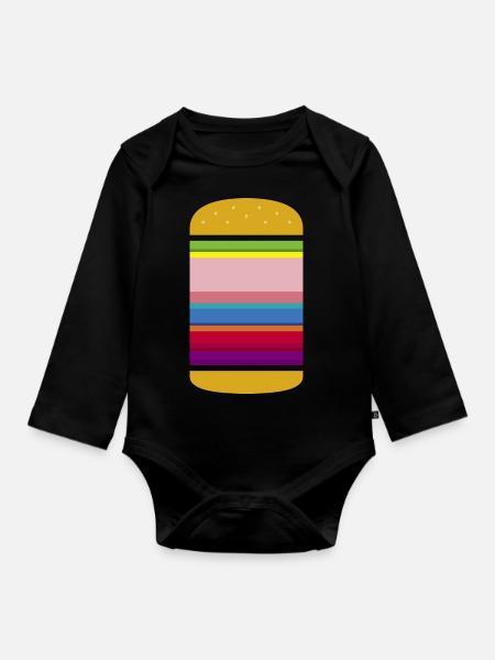 ART BURGER - Baby Bio-Langarm-Body - Schwarz