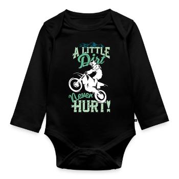 Motocross Dirt Bike cadeau pour les garçons et - Body Bébé bio manches longues - noir - Devant