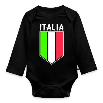 Maillot Italia Football - Body Bébé bio manches longues - noir - Devant