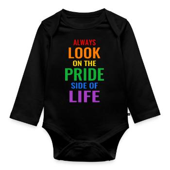 LGBT Regenbogen Gay Pride schwul lesbisch lustig - Baby Bio-Langarm-Body - Schwarz - Vorne
