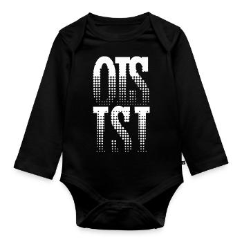 Bavarian dialect saying - Organic Longsleeve Baby Bodysuit - black - Front