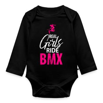 BMX - Body Bébé bio manches longues - noir - Devant
