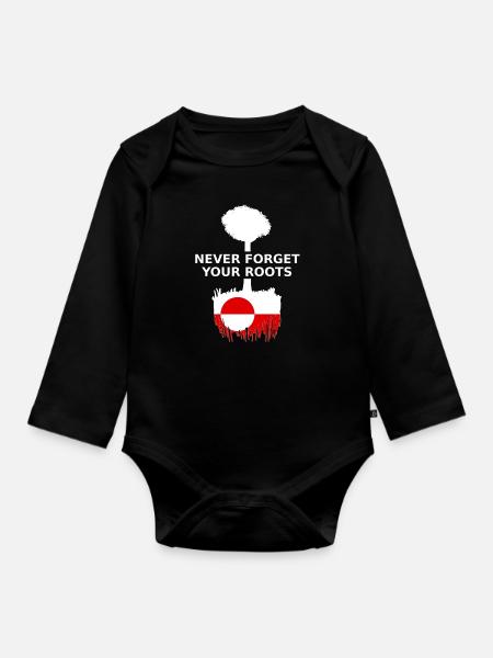 Greenland Kalaallit Nunaat Grønland Grönland Roots - Langærmet babybody, økologisk bomuld - sort
