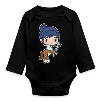 Schütze Sternzeichen - Baby Bio-Langarm-Body - Schwarz - Vorne