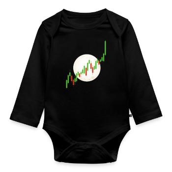 Candlestick Chart Crypto Coin to the Moon Exchange - Organic Longsleeve Baby Bodysuit - black - Front