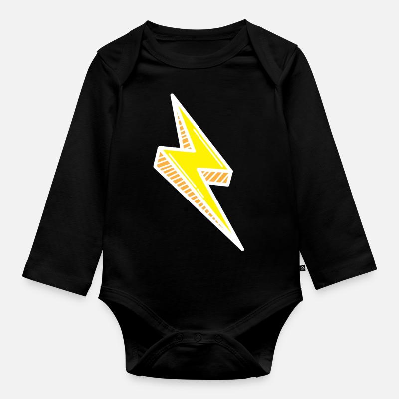 Blitz Comic Schnell - Baby Bio-Langarm-Body - Schwarz
