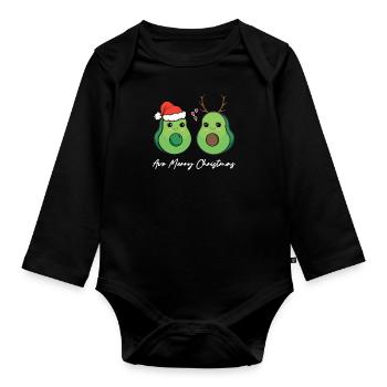 Avo Joyeux Noël Fun Avocat de Noël - Body Bébé bio manches longues - noir - Devant