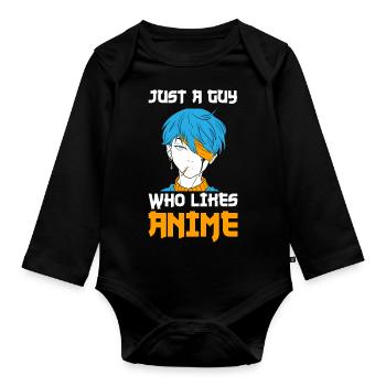 Anime Japanese Series Manga Anime Gifts - Organic Longsleeve Baby Bodysuit - black - Front