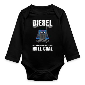 Camion diesel vs conception électrique pour - Body Bébé bio manches longues - noir - Devant