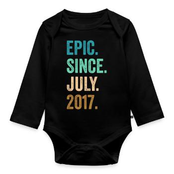 5 Years Old Epic Since July 2017 5th Birthday - Organic Longsleeve Baby Bodysuit - black - Front