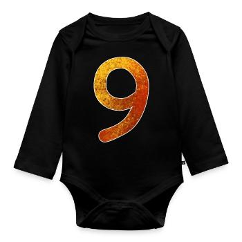 9 3 neu - Baby Bio-Langarm-Body - Schwarz - Vorne