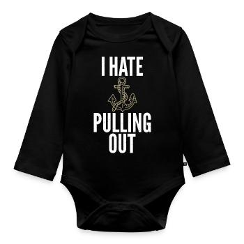 Catamaran sailing - Organic Longsleeve Baby Bodysuit - black - Front