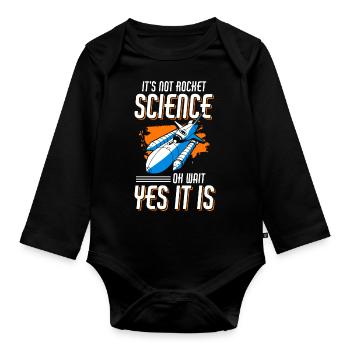 Cosmos planète lune astronaute - Body Bébé bio manches longues - noir - Devant