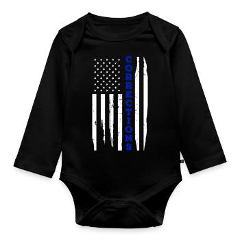 corrections usa flag Design pour un amateur de drapeau usa - Body Bébé bio manches longues - noir - Devant