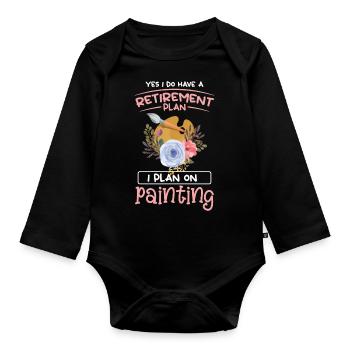 Farben Pinsel Lackiererin Farbroller - Baby Bio-Langarm-Body - Schwarz - Vorne